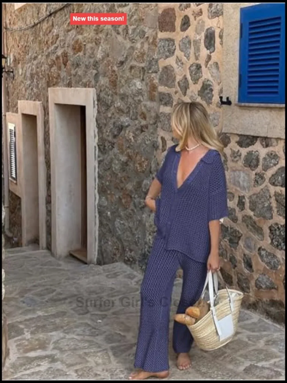 Sexy Hollow Out Swimsuit Cover Up Sets 2 Piece Beach Outfit Button Up Top &